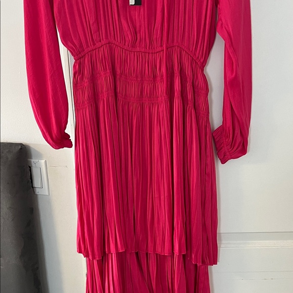 Tahari Bold Pink Long Sleeve Dress - Picture 3 of 4